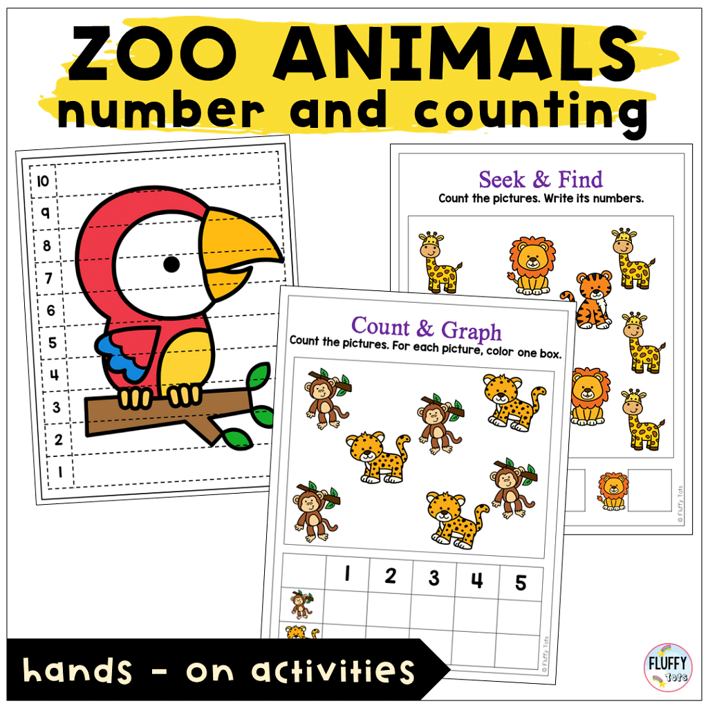 Engaging Zoo Animals Lesson Plans for Toddler and Preschool for 4 Exciting Days 4 zoo animals lesson plans math counting preschoolers