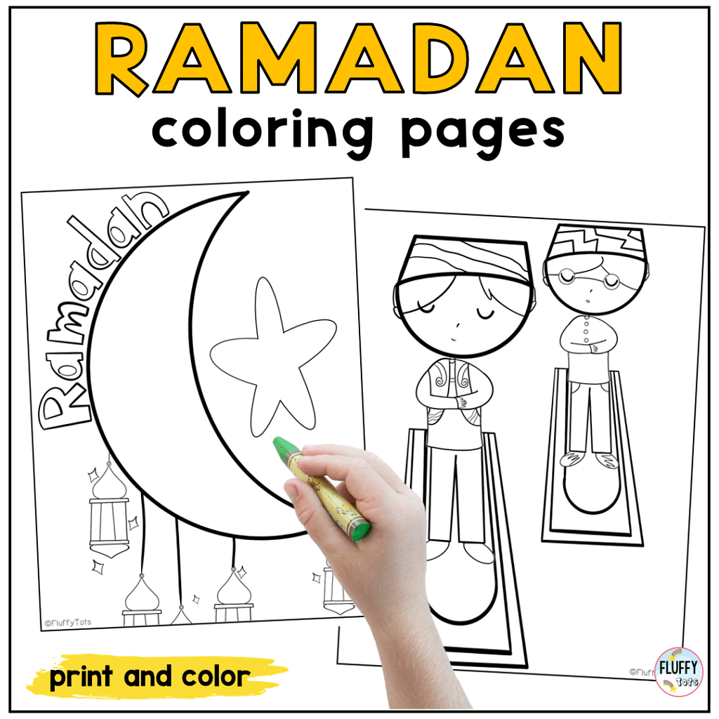 Ramadan Coloring Pages for Kids : 2 Cute Pages 1 Ramadan Coloring Pages for Kids