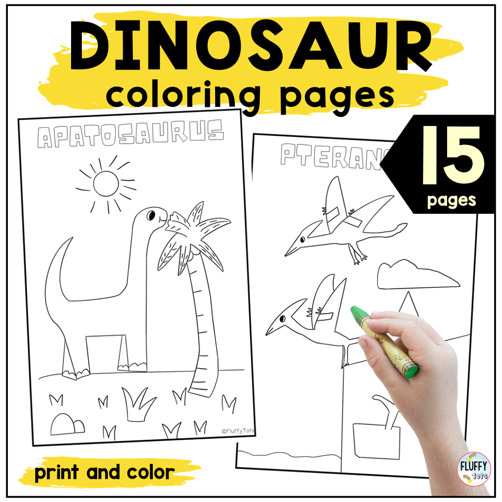 Dinosaur Coloring Page: 2 Fun Coloring Pages for Kids 1 Dinosaur Coloring Page: 2 Fun Coloring Pages for Kids 1