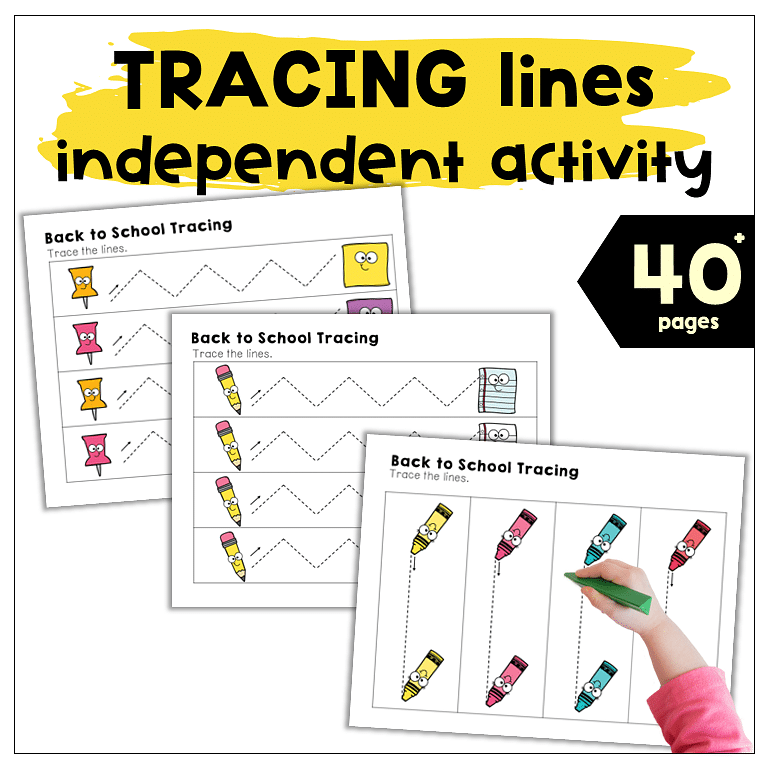 40+ Pages Fun Line Tracing Practice for Back to School Activities 2 tracing pages worksheets