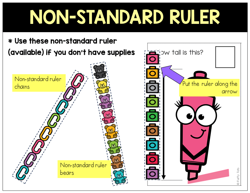 60+ Adorable Measurement Non-Standard Units Cards for Back to School 2 Measurement Non-Standard Units Cards