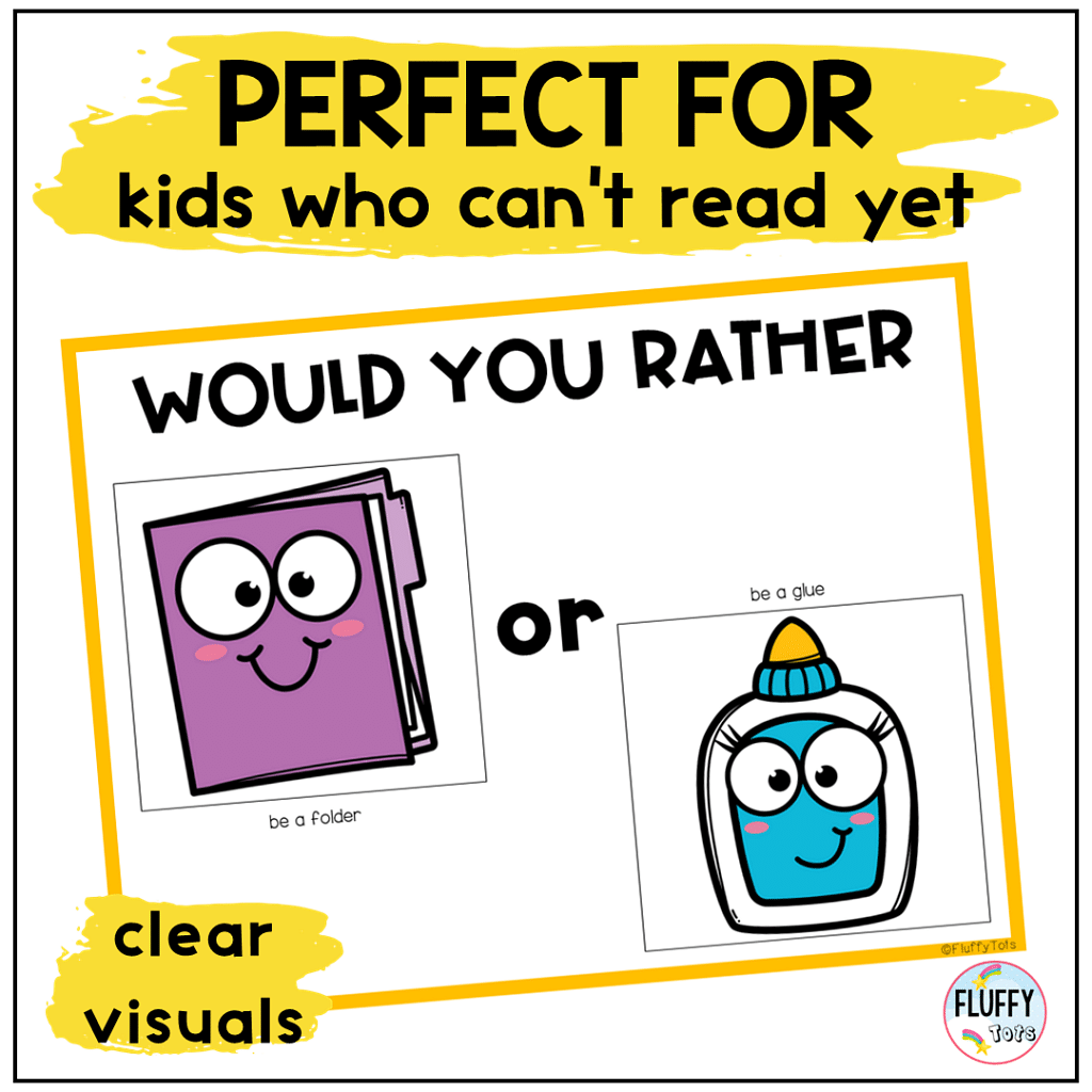 30 Fun Would You Rather Questions for Kids 2 Would You Rather Questions picture cards for Kids