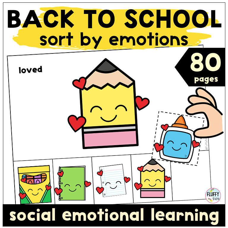 80 Pages of Fun Sort by Emotion for Back to School Activity 1 sort by emotion back to school