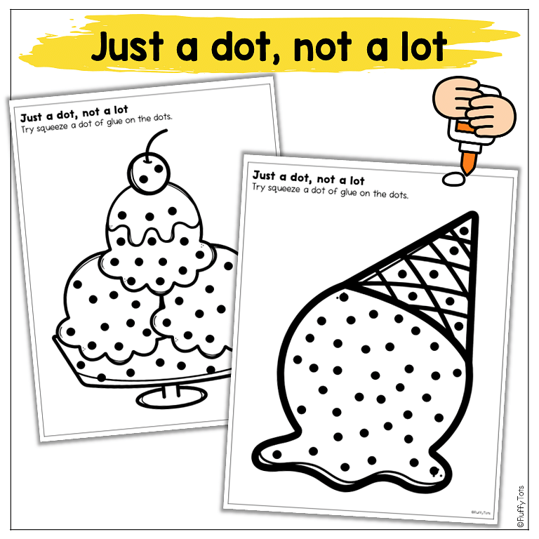 40+ Pages Fun Ice Cream-Theme Glue Practice Worksheet for Preschool 2 Just a dot, not a lot