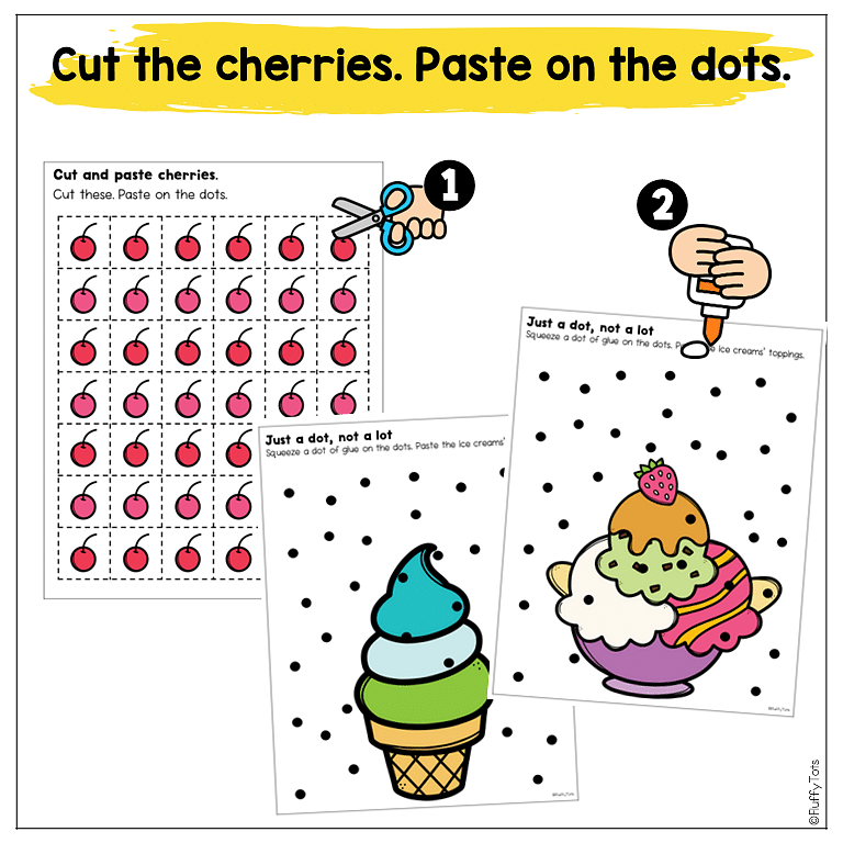40+ Pages Fun Ice Cream-Theme Glue Practice Worksheet for Preschool 3 Glue Activities for Toddler