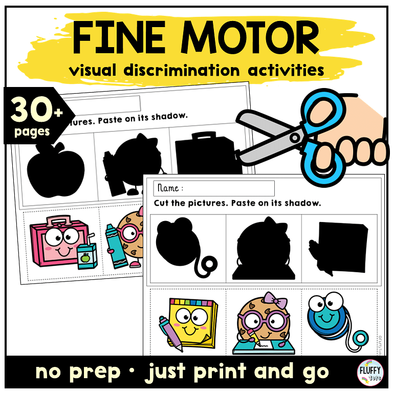 shadow matching worksheets for visual discrimination activity