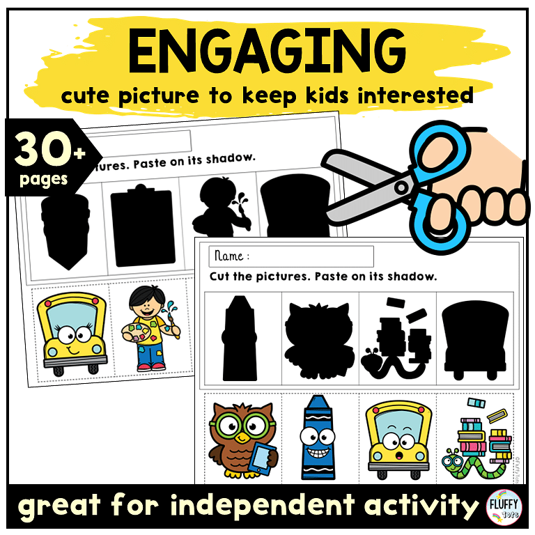toddlers and preschool shadow matching worksheets for visual discrimination activities