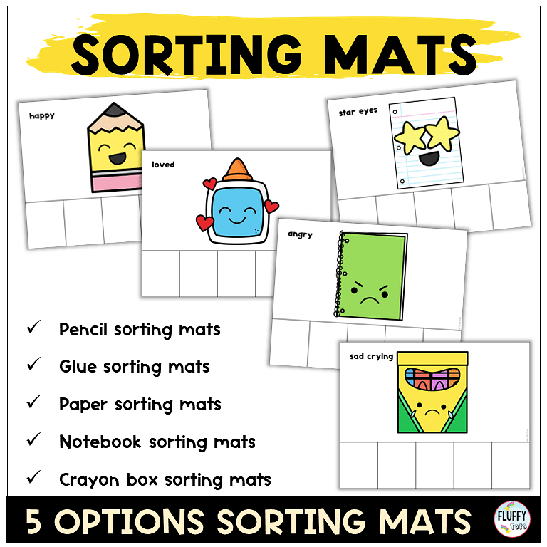 80 Pages of Fun Sort by Emotion for Back to School Activity 5 preschool kindergarten sort by emotion back to school