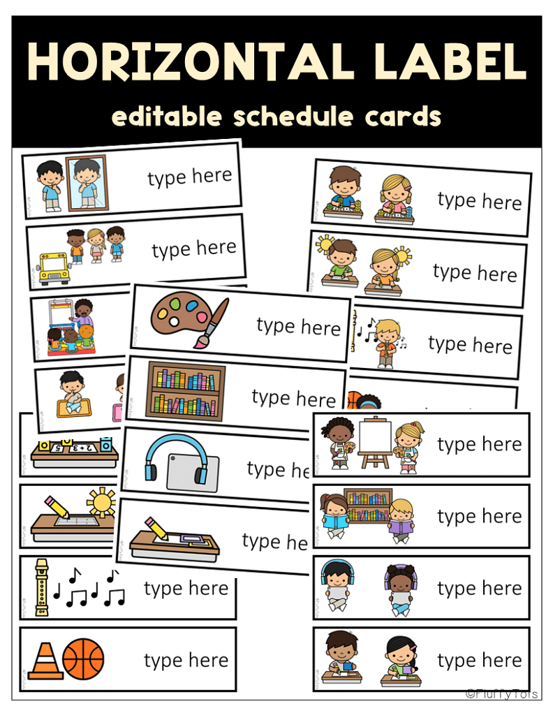 Fun 40+ Classroom Schedule Cards with Pictures for Kids 5 editable Classroom Schedule Cards with Pictures