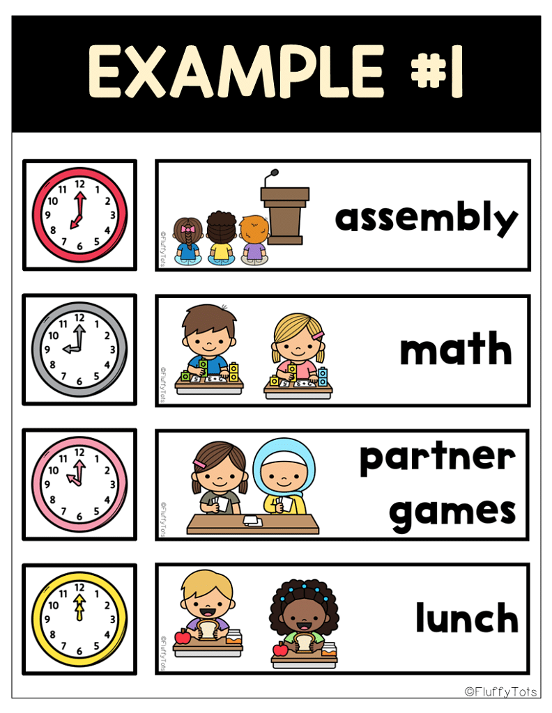 Fun 40+ Classroom Schedule Cards with Pictures for Kids 10 editable Classroom Schedule Cards with Pictures