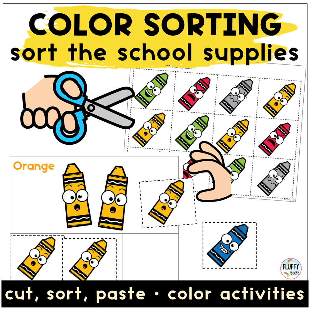 7 Back to School Printable Activities for Preschool for Smooth First Month of School 7 Back to School Printable Activities color matching file folder sort by color