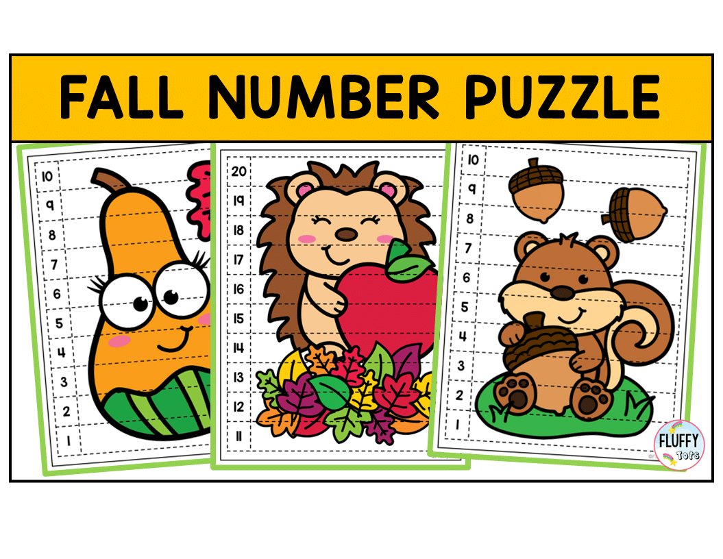Fall number sequence worksheets