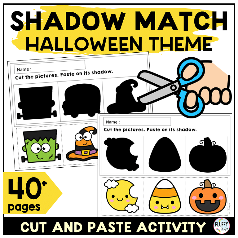 Adorable 40+ Pages Halloween Fine Motor Shadow Matching Worksheets 1 Adorable 40+ Pages Halloween Fine Motor Shadow Matching Worksheets 1