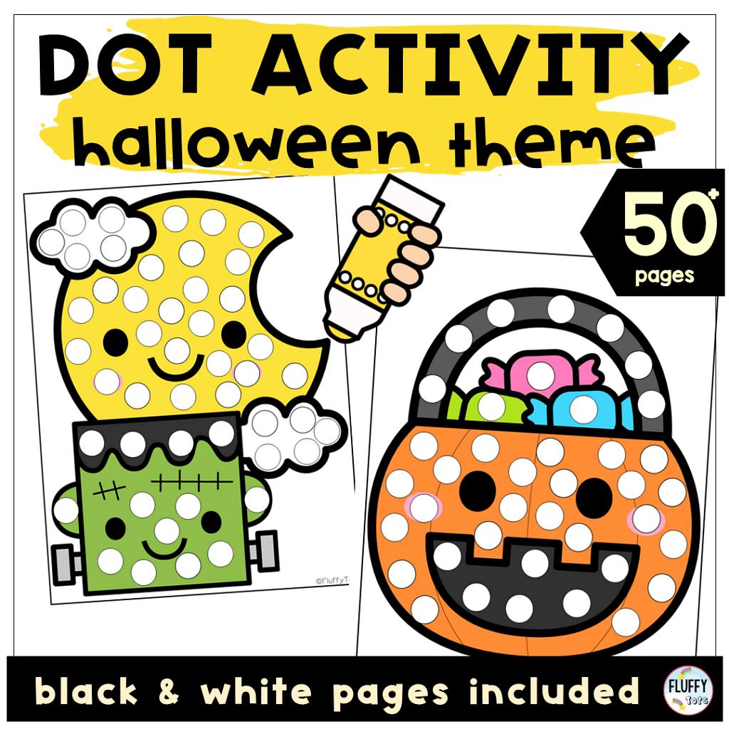 Just Print 50+ Pages Halloween Dot Printables Easy Activities 1 Halloween Dot Printables