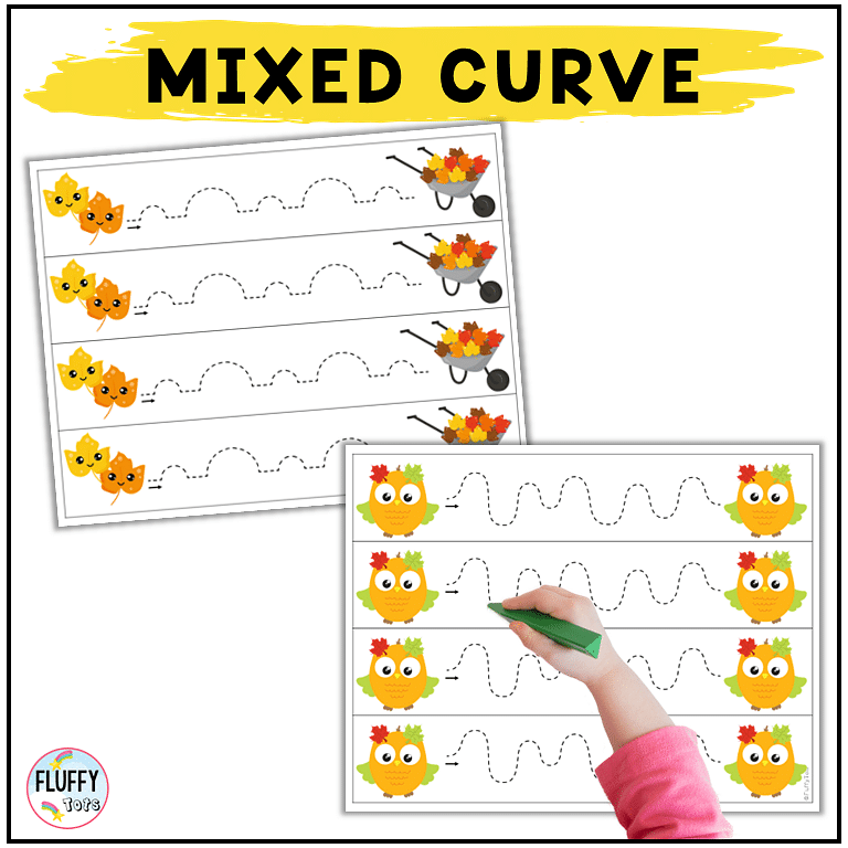 50 Pages Fun Fall Leaves Tracing for Toddler and Preschool Kids 10 Fall leaves tracing worksheet