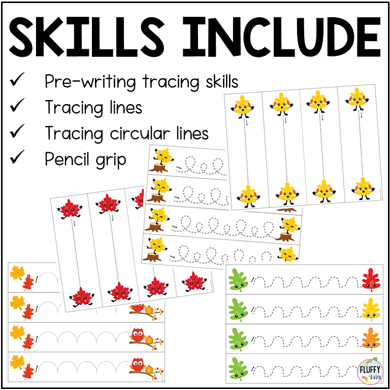 50 Pages Fun Fall Leaves Tracing for Toddler and Preschool Kids 2 Fall leaves tracing