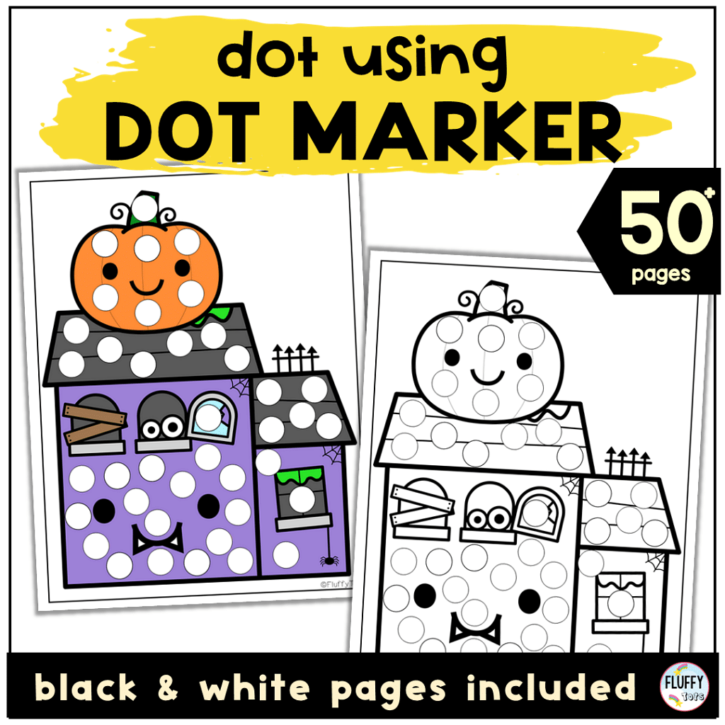 Just Print 50+ Pages Halloween Dot Printables Easy Activities 2 Halloween Dot Printables
