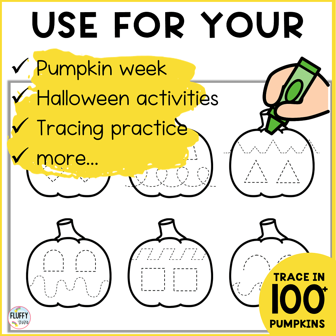 Pumpkin Tracing Printables: FREE 6 Fun Tracing Pumpkins 3 Halloween pumpkin tracing printables