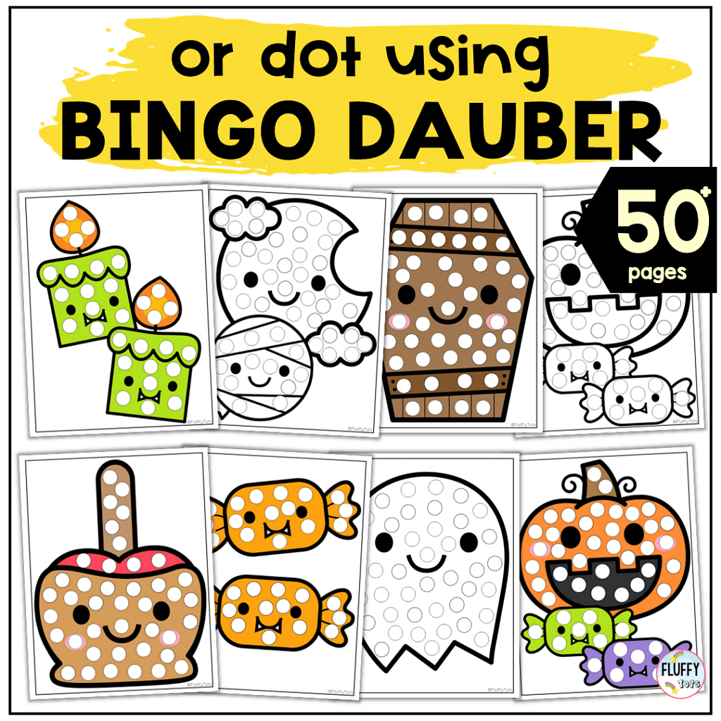 Just Print 50+ Pages Halloween Dot Printables Easy Activities 3 Halloween Dot Printables