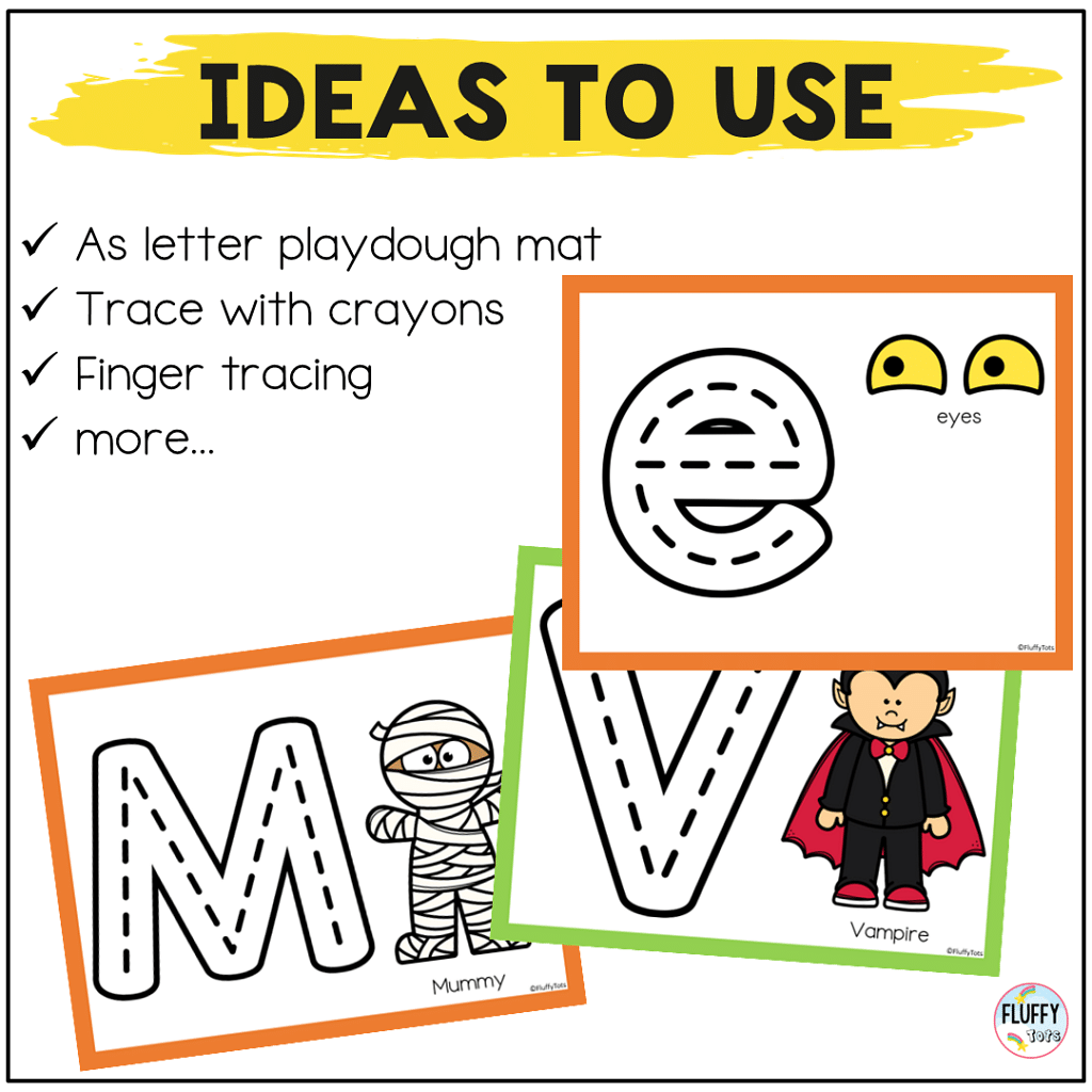 50+ Pages of Fun Halloween Letter Playdough Mats for Toddler and Preschool Kids 4 50+ Pages of Fun Halloween Letter Playdough Mats for Toddler and Preschool Kids 4