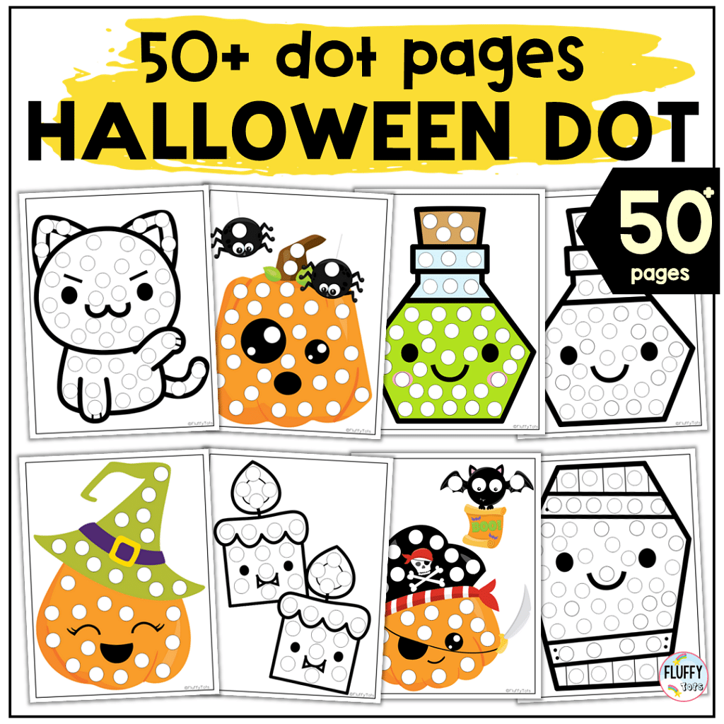 Just Print 50+ Pages Halloween Dot Printables Easy Activities 4 Just Print 50+ Pages Halloween Dot Printables Easy Activities 1