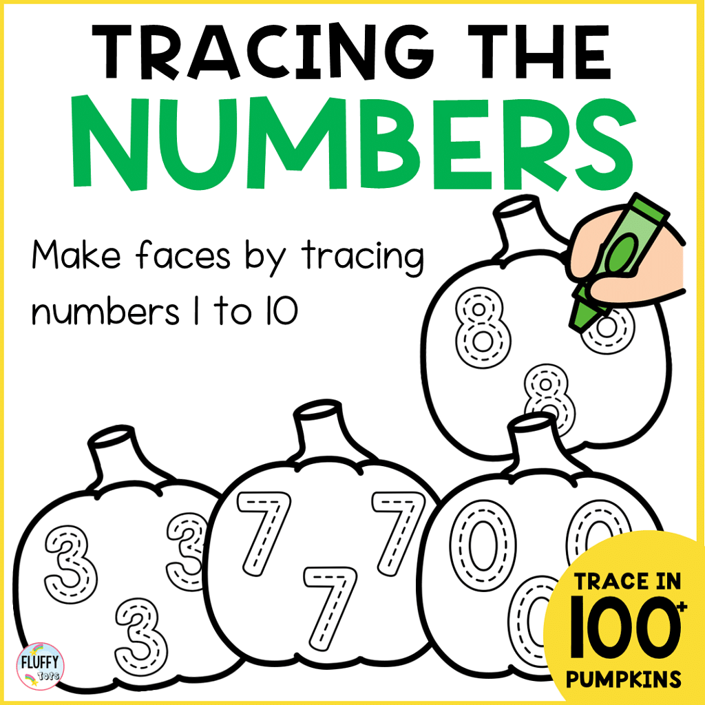 Pumpkin Tracing Printables: FREE 6 Fun Tracing Pumpkins 7 pumpkin tracing numbers printables
