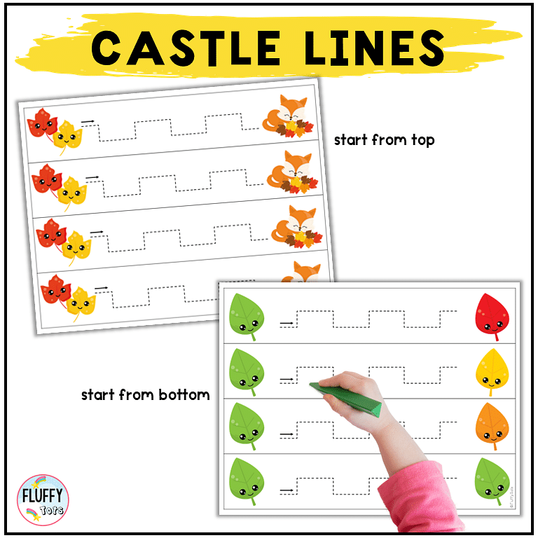 50 Pages Fun Fall Leaves Tracing for Toddler and Preschool Kids 7 Fall leaves tracing worksheet