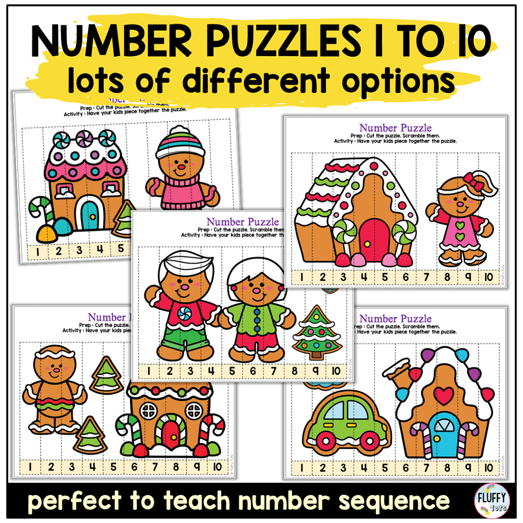 Exciting Gingerbread Number Puzzles 1 to 20 to Teach Number Order Sequence 3 Exciting Gingerbread Number Puzzles 1 to 20 to Teach Number Order Sequence 2