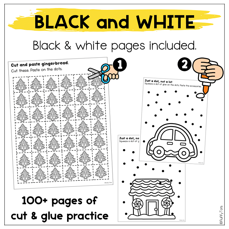 Just a Dot, Not a Lot : 100+ Page of Fun Gingerbread Glue Practice Worksheets 6 Gingerbread Glue Practice Just a Dot, Not a Lot