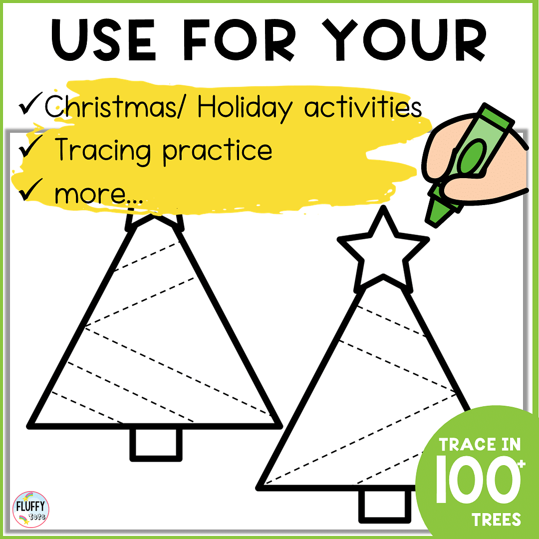 Fun and Cute Christmas Tree Tracing Printable Pages plus 2 FREE Christmas Tree 3 Christmas tree tracing printable activities for kids