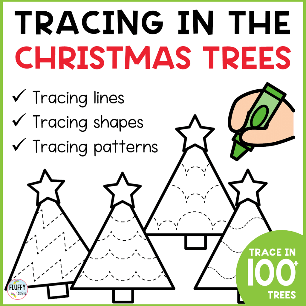 Fun and Cute Christmas Tree Tracing Printable Pages plus 2 FREE Christmas Tree 4 Christmas tree tracing lines printable pages for kids