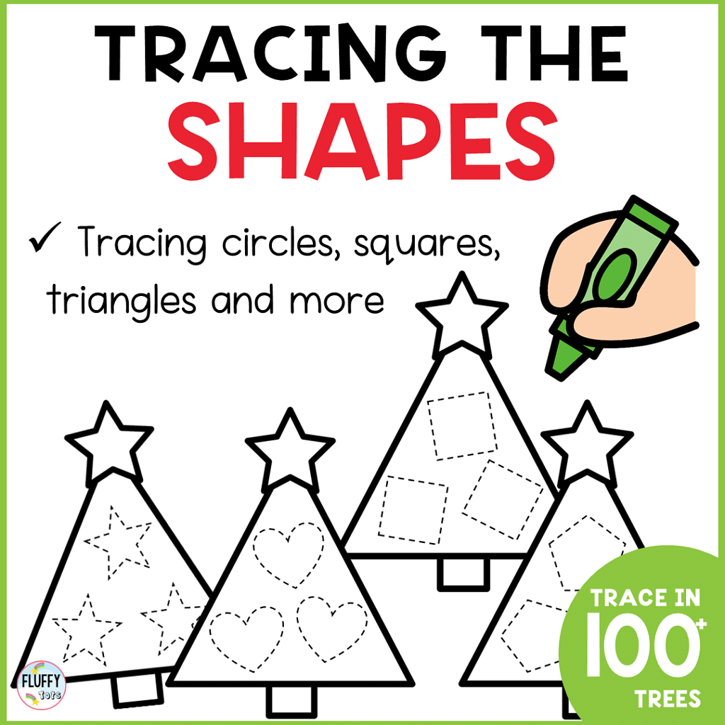 Fun and Cute Christmas Tree Tracing Printable Pages plus 2 FREE Christmas Tree 5 Christmas tree tracing printable worksheets for kids
