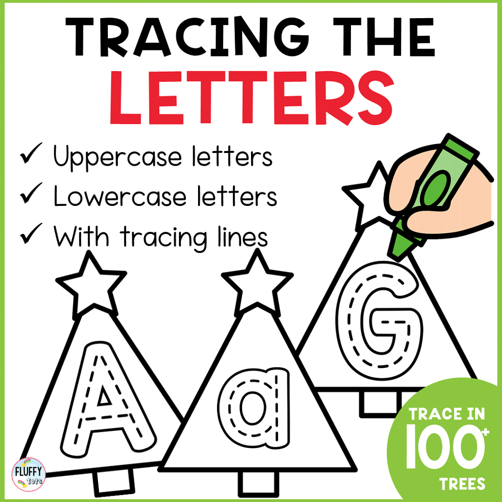 Fun and Cute Christmas Tree Tracing Printable Pages plus 2 FREE Christmas Tree 6 Christmas tree tracing letters