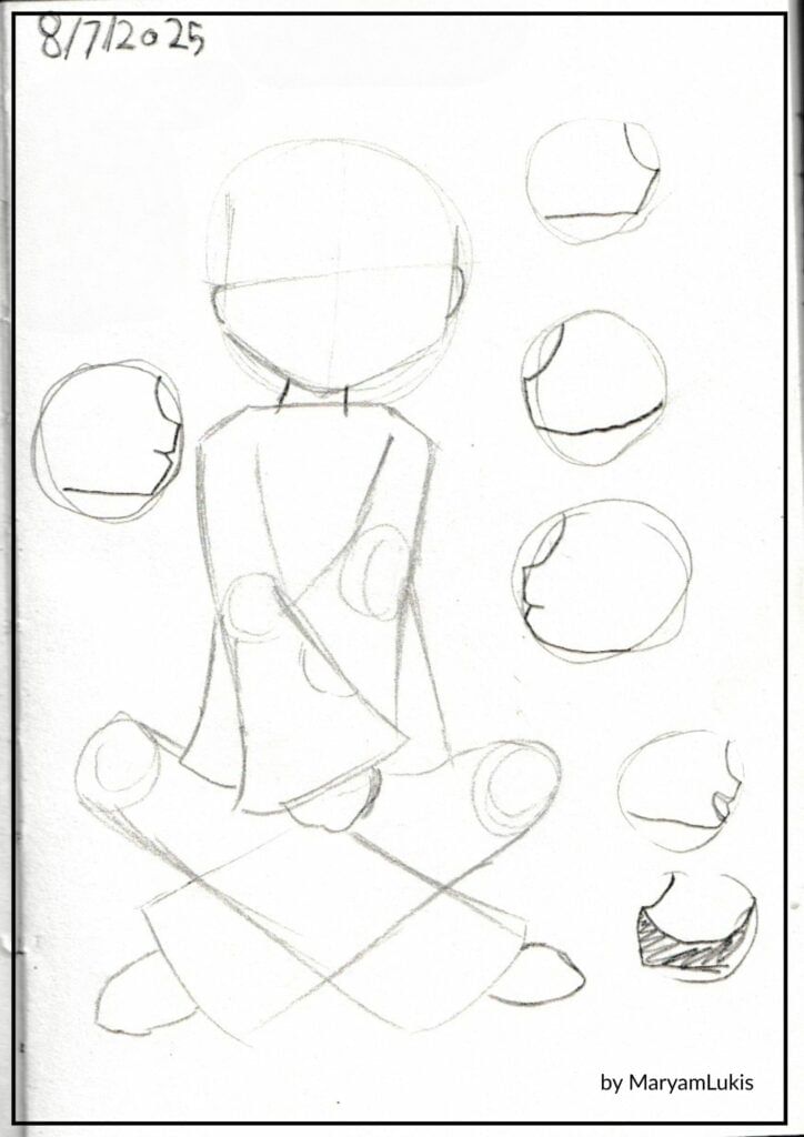 How to sketch human seating drawing 2