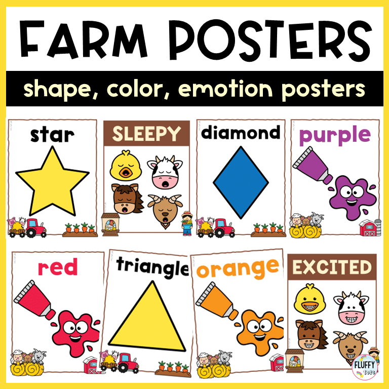3 Cute Farm Themed Classroom Poster for Preschool and Kindergarten 8
