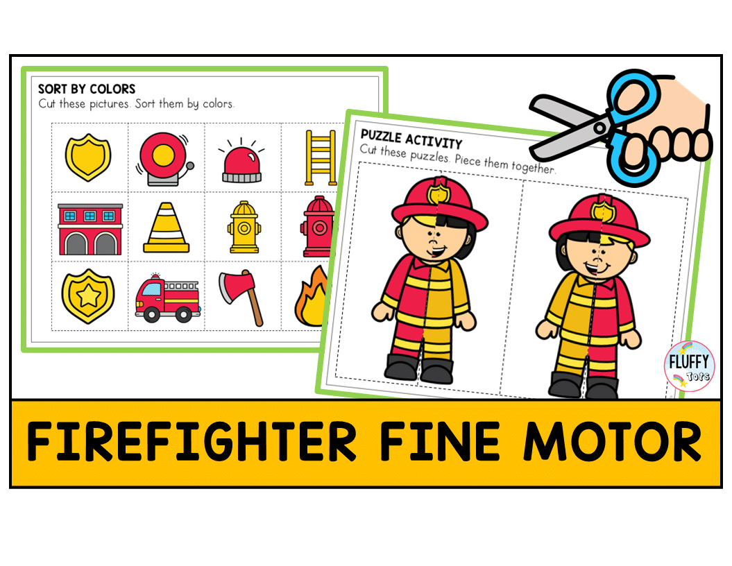 60 + Pages Firefighter Fine Motor Activity Worksheets for Preschool and Toddlers 1