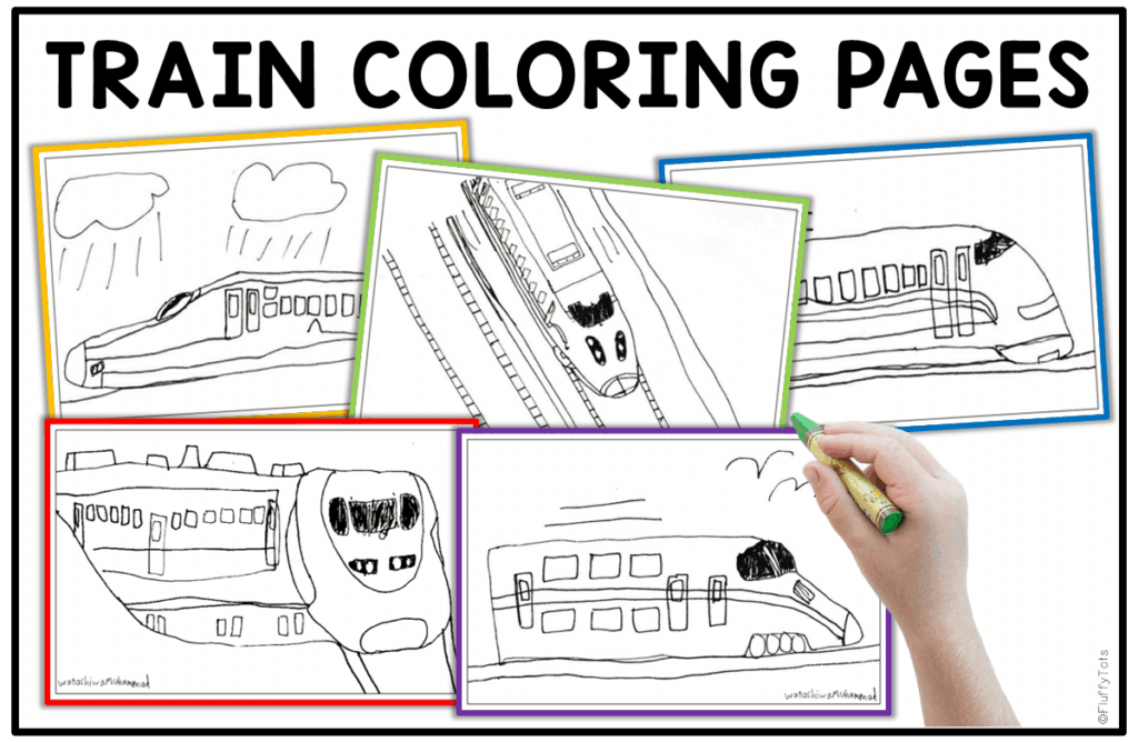 5 Train Coloring Page for Kids and Preschoolers 1
