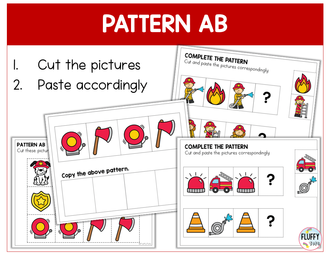 60 + Pages Firefighter Fine Motor Activity Worksheets for Preschool and Toddlers 13