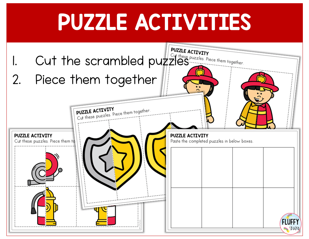 60 + Pages Firefighter Fine Motor Activity Worksheets for Preschool and Toddlers 11