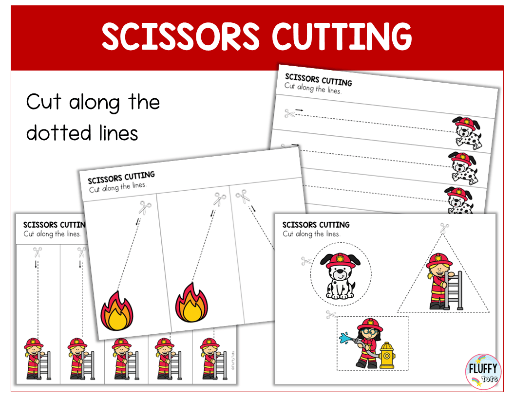 60 + Pages Firefighter Fine Motor Activity Worksheets for Preschool and Toddlers 3