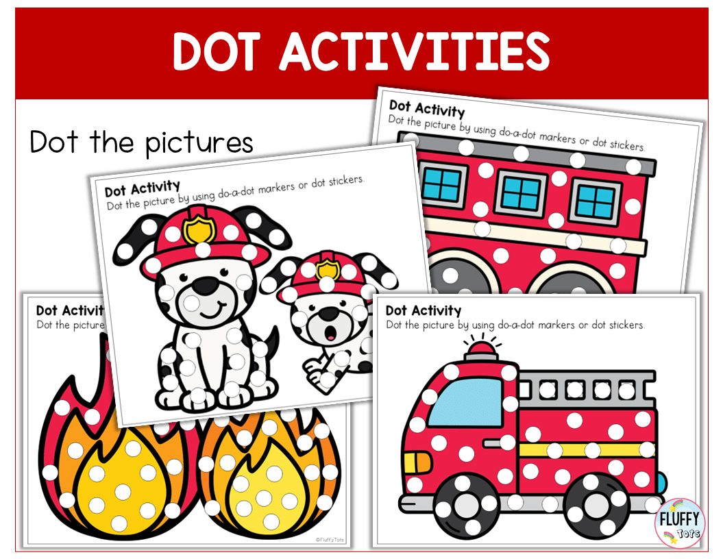 60 + Pages Firefighter Fine Motor Activity Worksheets for Preschool and Toddlers 14