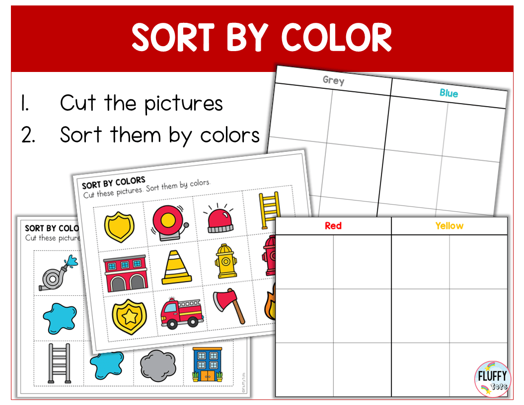 60 + Pages Firefighter Fine Motor Activity Worksheets for Preschool and Toddlers 8