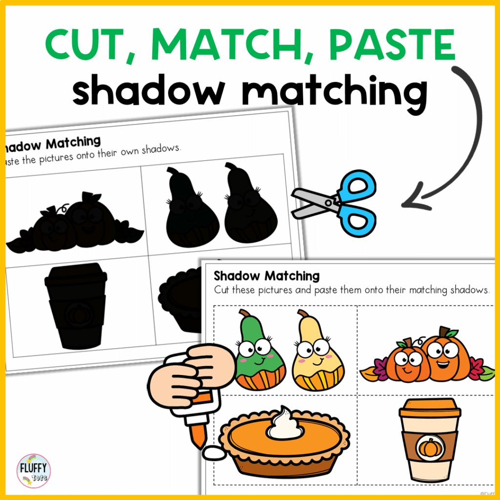 pumpkin Fall cut and paste fine motor worksheets