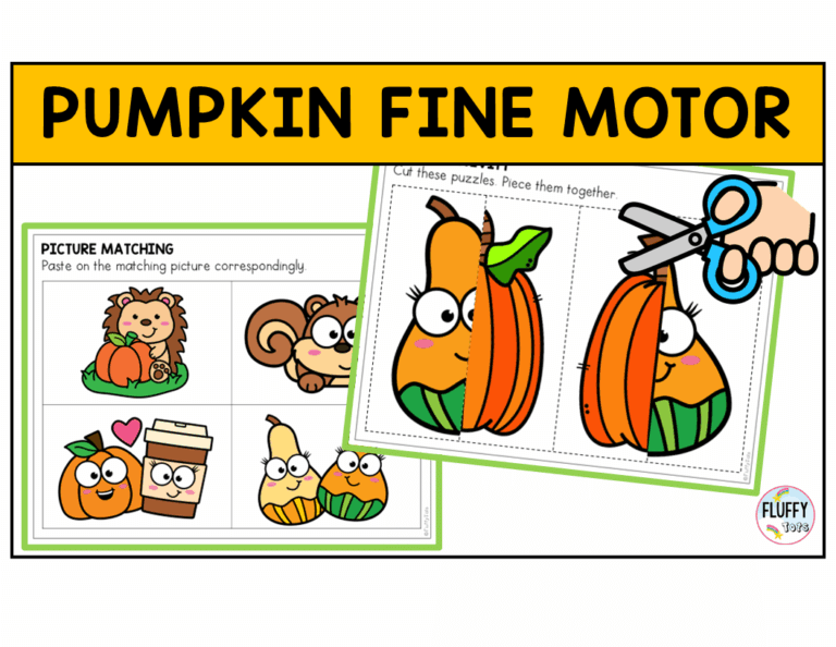 Pumpkin fine motor worksheets