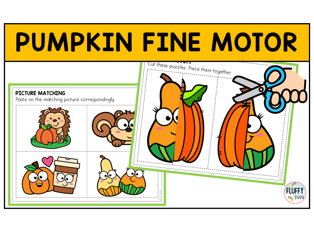 Pumpkin fine motor worksheets