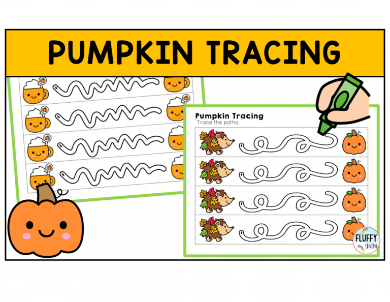 pumpkin tracing preschool printable