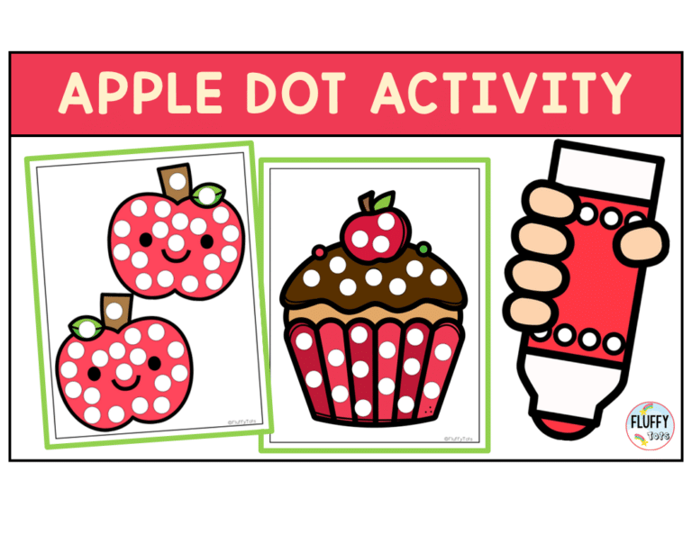 FREE 2 Pages Apple Dot Marker Printable for Fall Fine Motor Activities