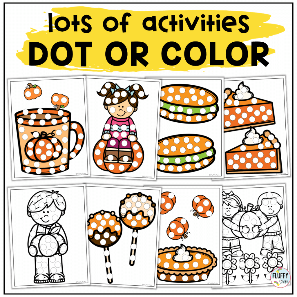 50+ Cute Pumpkin Dot Marker Printables for Fun Fall Fine Motor Center 40