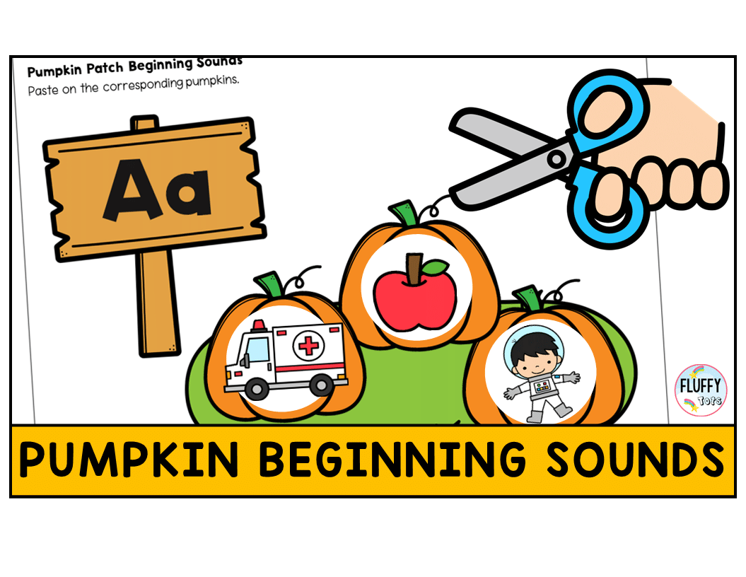 3 Fun Pumpkin Beginning Sounds Cut and Paste Activities