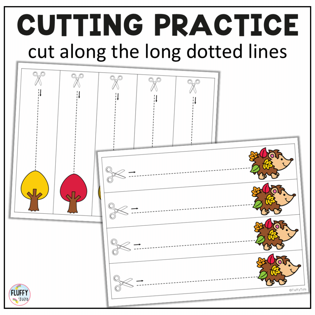 Fall leaves fine motor cutting worksheets toddler